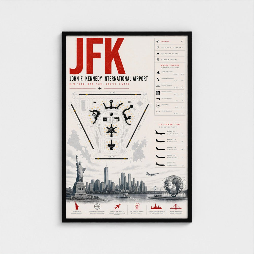 Planes Gone Wrong - JFK Airport Blueprint Poster
