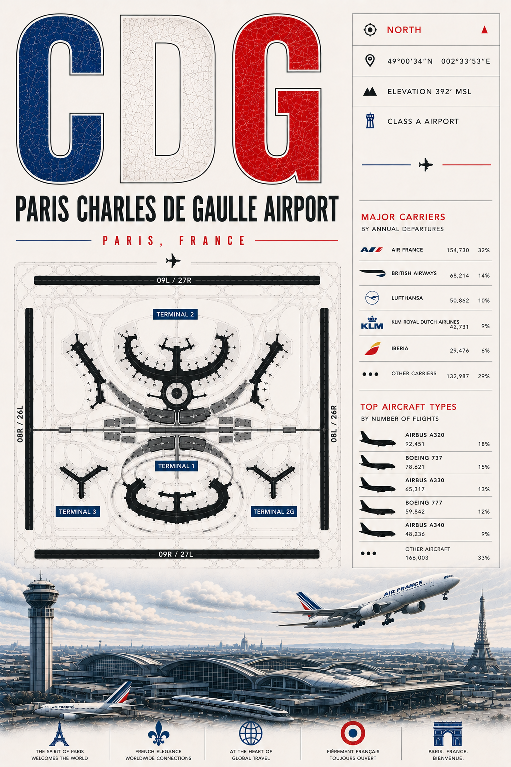 Planes Gone Wrong - CDG Airport Blueprint Poster