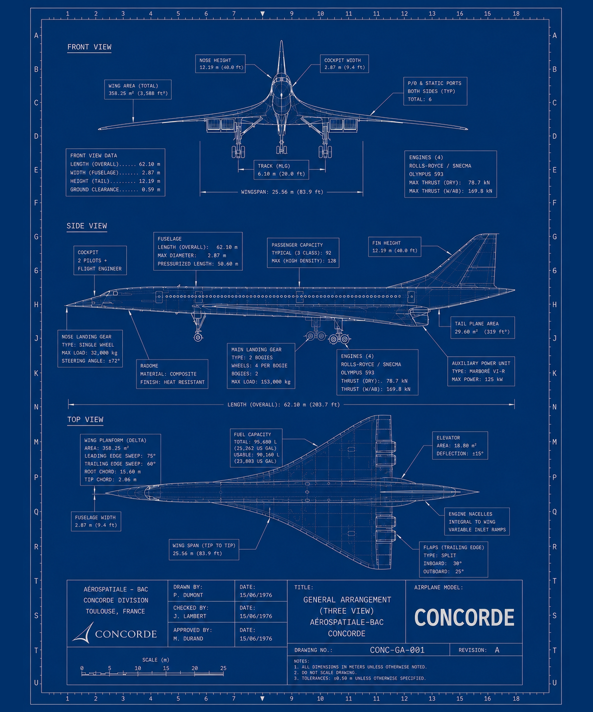 Concorde Supersonic Blueprint Blanket