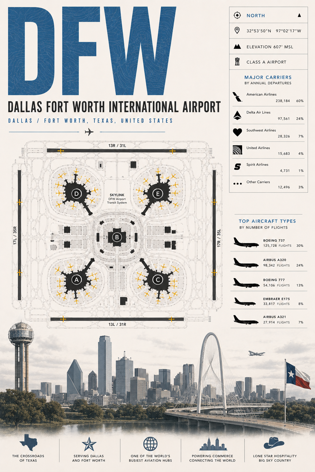 Planes Gone Wrong - DFW Airport Blueprint Poster