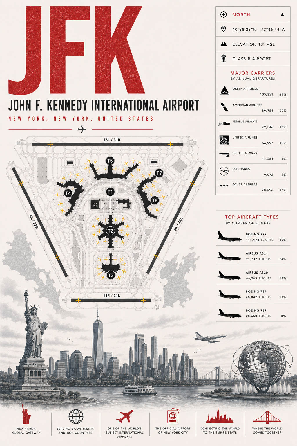 Planes Gone Wrong - JFK Airport Blueprint Poster