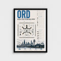 Planes Gone Wrong - ORD Airport Blueprint Poster